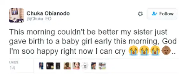 Ebuka Obi - Uchendu & wife Cynthia welcome a baby girl